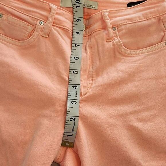 Ella Moss mid rise skinny ankle apricot/peach rolled hem jeans‎ size 26 - Picture 11 of 11